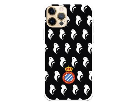 Funda para iPhone 12 del RCD Espanyol Escudo Patron Fondo Negro Escudo Patron Fondo Negro - Licencia Oficial RCD Espanyol
