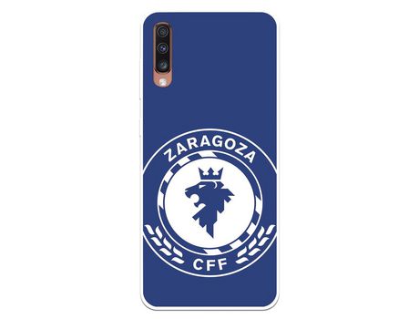 Funda para Samsung Galaxy A70 del Zaragoza CF Femenino Escudo Grande Fondo Azul - Licencia Oficial Zaragoza CF Femenino