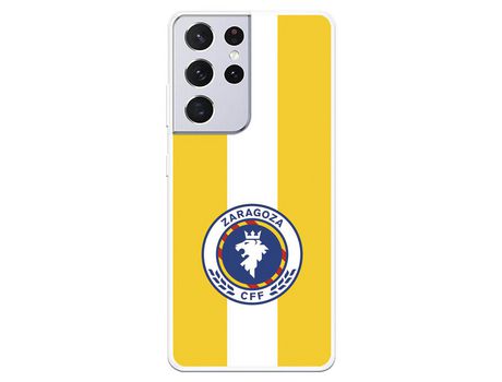 Funda para Samsung Galaxy S21 Ultra del Zaragoza CF Femenino Escudo Fondo Amarillo - Licencia Oficial Zaragoza CF Femenino