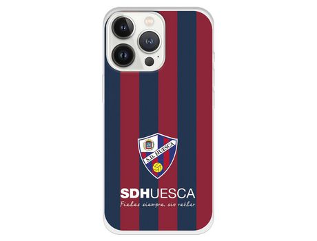Funda para iPhone 13 Pro del Huesca Bandas Rojas y Azules - Licencia Oficial SD Huesca