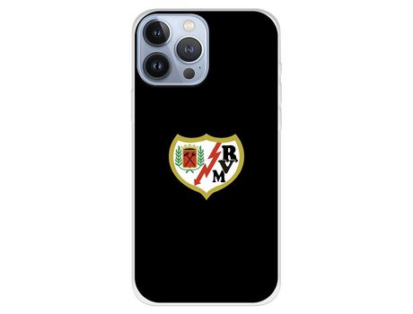 Funda para iPhone 13 Pro Max del Rayo Vallecano Escudo Fondo Negro - Licencia Oficial Rayo Vallecano
