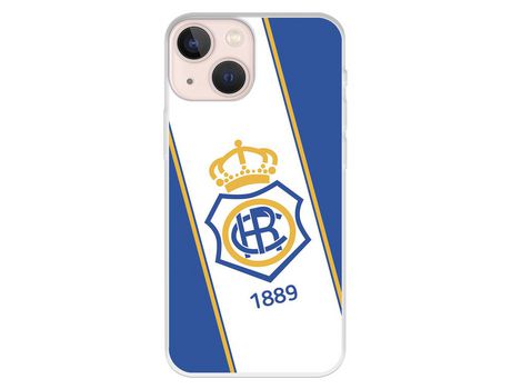 Funda para iPhone 13 Mini del Recre Fondo 1889 Blanquiazul - Licencia Oficial Real Club Recreativo de Huelva