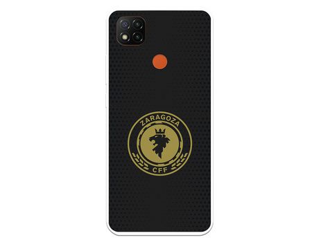 Funda para Xiaomi Redmi 9C del Zaragoza CF Femenino Escudo Fondo Negro - Licencia Oficial Zaragoza CF Femenino