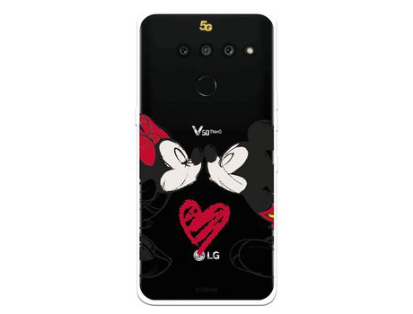 Funda para LG V50 Oficial de Disney Mickey y Minnie Beso - Clássicos Disney