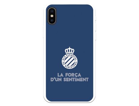 Funda para iPhone X del RCD Espanyol Escudo Fondo Azul Escudo Fondo Azul - Licencia Oficial RCD Espanyol