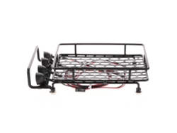 Portaequipajes De Techo Con Barra De Luces Led Para Rc Crawler 1/10 Axial Scx10 Traxxas Trx-4 D90 Hsp