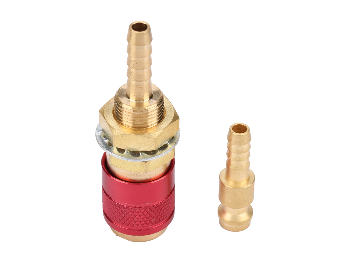Conector Rápido M6 Gas E Água Para Soplete Mig Tig Adaptador De Conexão Rápida Para Soldadura Vermelho
