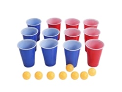 Conjunto De Jogo De Beer Pong 12 Copos 8 Bolas Plástico Para Festas De Férias