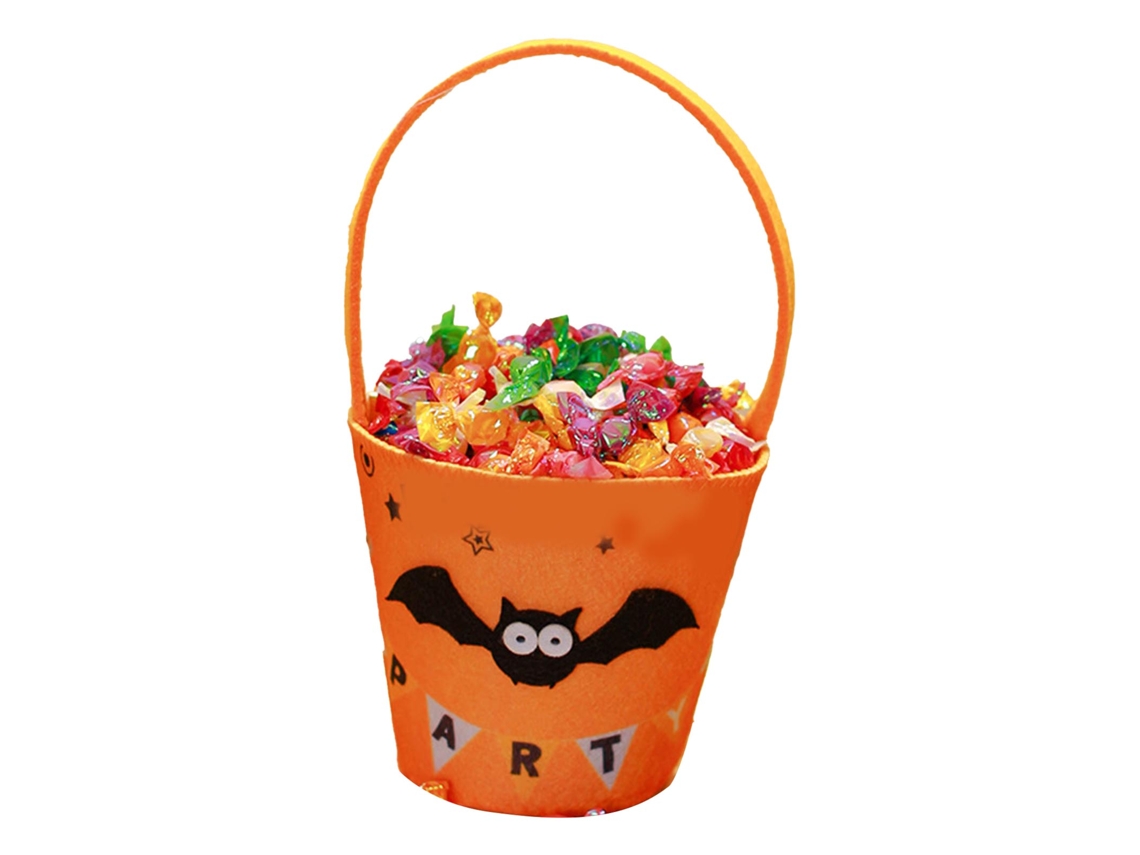 Bolsa Para Dulces De Halloween, Estilo Murciélago, Tipo Cesta Multiusos, Hecha De Tela No Tejida Para Niños.