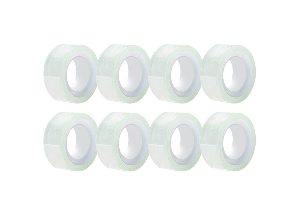 8 Rollos De Cinta De Fibra De Vidrio Transparente De 0,7 Pulgadas X 14 Yardas Para Embalaje Y Bricolaje.
