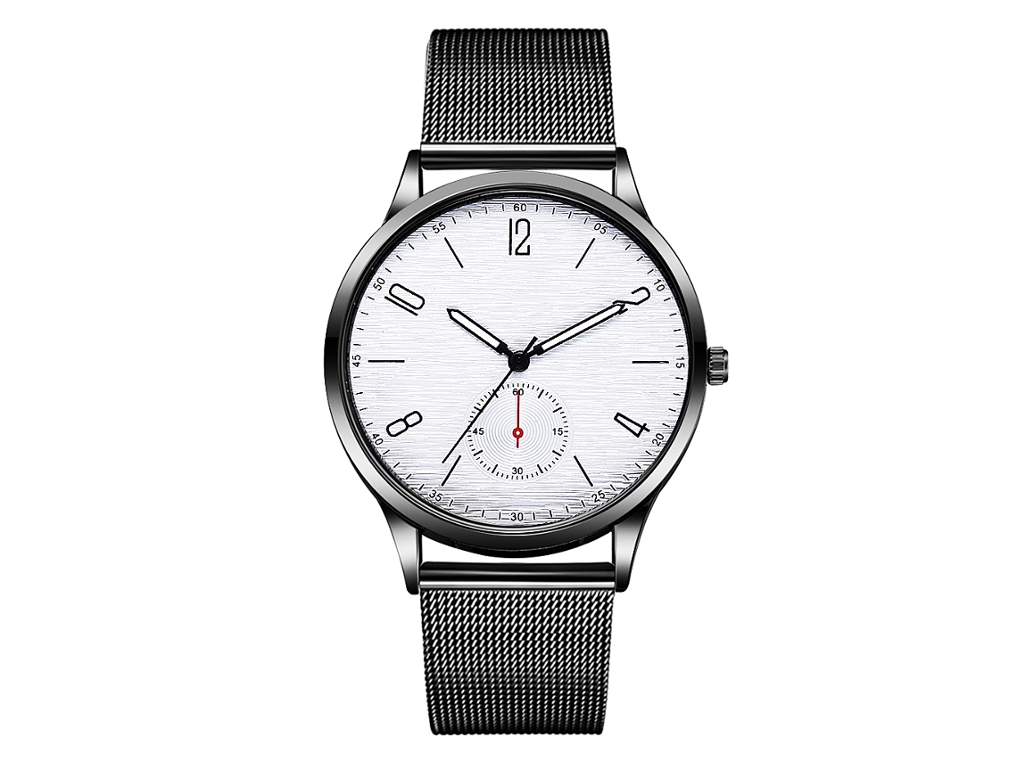 Reloj De Pulsera Para Hombre De Moda Casual Con Cuarzo Y Dial De Aleación Simple (blanco)