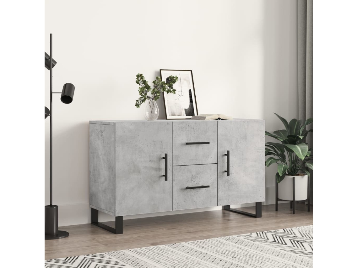Aparador De Madera De Ingeniería Gris Hormigón 100x36x60 Cm