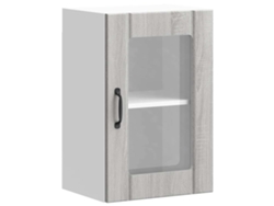 Maison Exclusive - Armario De Pared Para Cocina Puerta Cristal Lucca Gris Sonoma