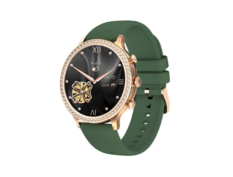Smartwatch PETHUEL reloj inteligente diamante bluetooth 1.32 '' con rastreador de condición de frecuencia cardíaca - verde