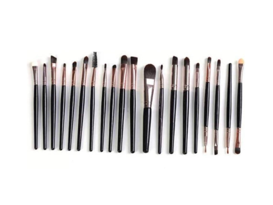 Pinceles de maquillaje de ojos, 20 piezas, pincel profesional para sombras de ojos, color negro Gusshious