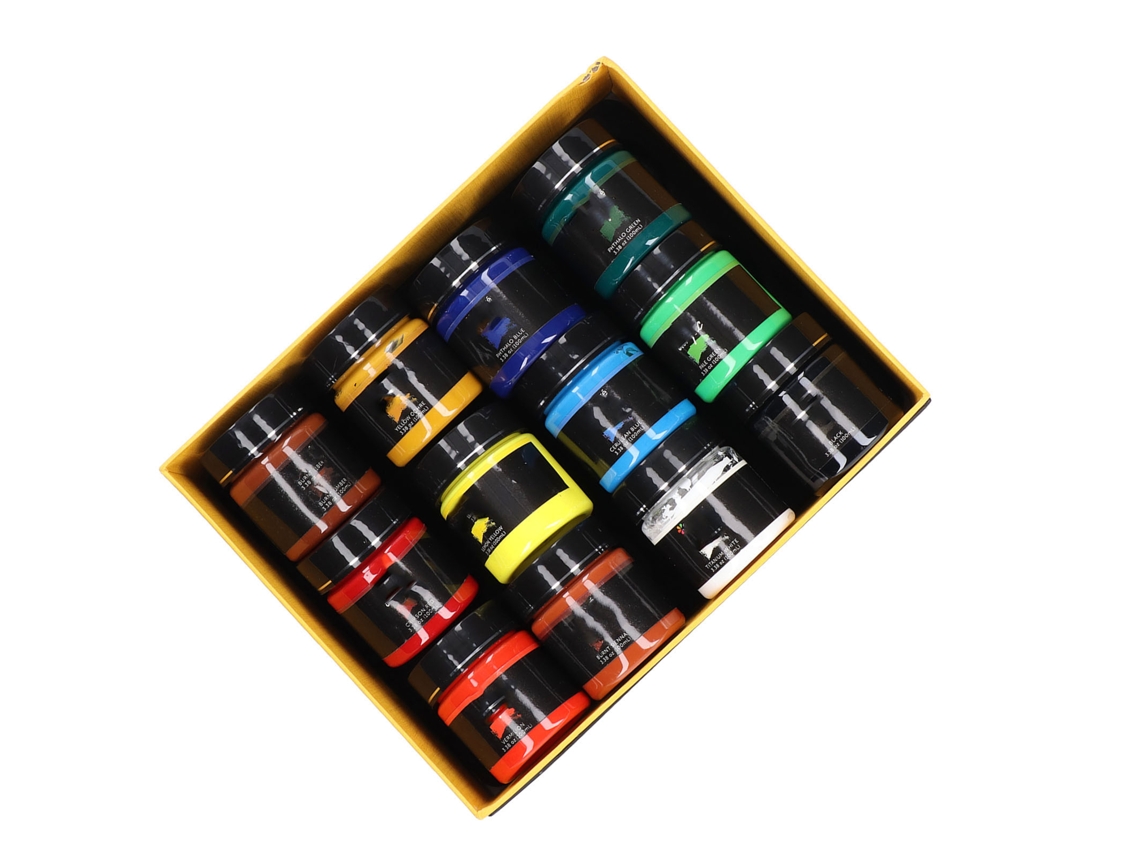 12 Pinturas Acrílicas De 100 Ml En Caja De Regalo. Materiales De Arte Seguros De Secado Rápido Para Niños.