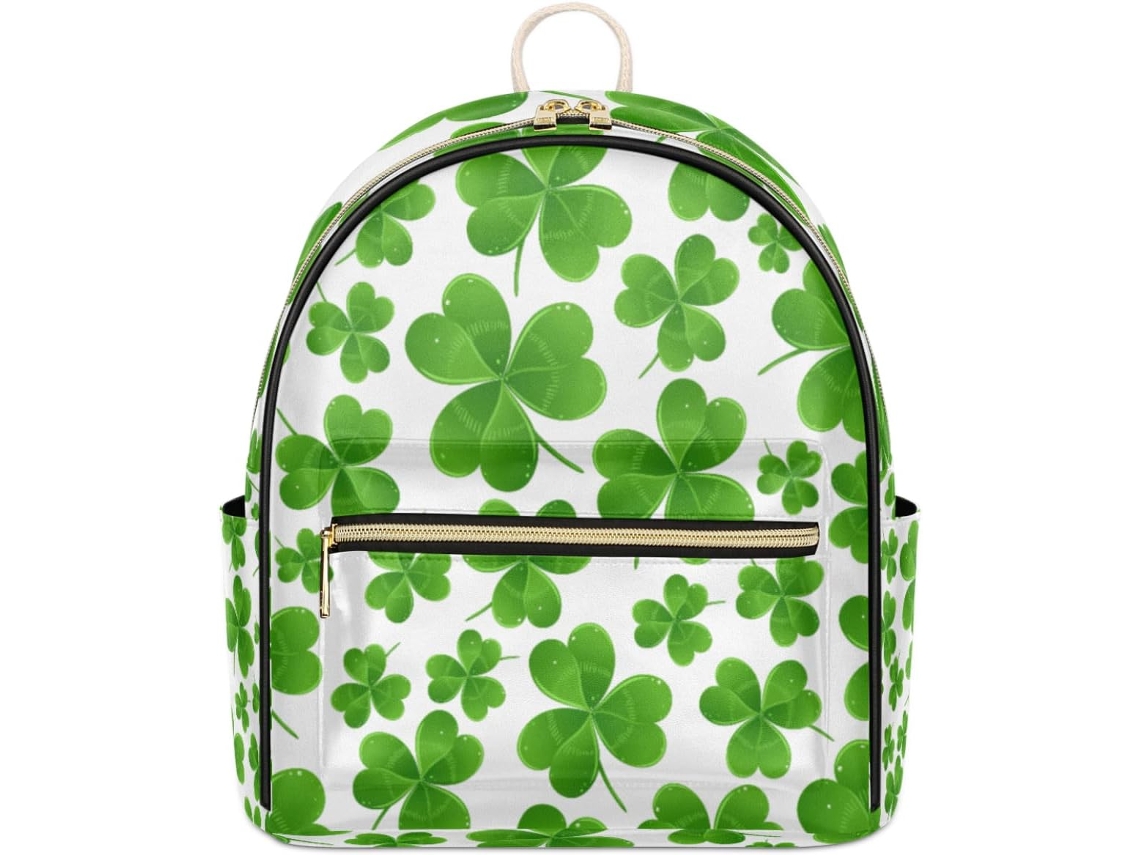 Mochila Cuero Tropicallife Lucky Clover Leaves Para Niñas Mujeres Niños Mochila Escolar Bolso Hombro Inform