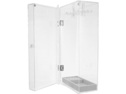 Caja De Joyería Transparente Con Bandeja De Terciopelo Y Soporte Giratorio Para Colgantes Y Joyas.
