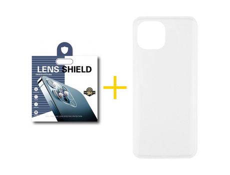 Pack 1 X Película de Cámara trasera + Funda SKYHE por Apple iPhone 15 Pro Silicona Liso Incoloro Clear