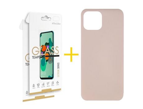Pack 2 X Película de Vidrio Templado 2.5D + Funda GANDY por Apple iPhone 15 Pro Silicona Líquida Rosa