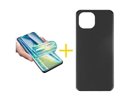 Juego 1 X Película de Vidrio Templado Hidrogel + Funda Accetel por Apple iPhone 14 Plus Silicona Liso Negro