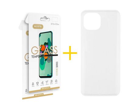 Pack 2 X Protector de Vidrio Templado 2.5D + Funda GANDY para Xiaomi Redmi Note Pro Plus 12 5G Silicona Liso Transparente