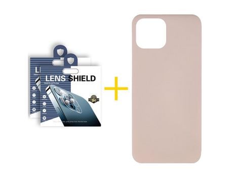 Pack 2 X Película de Cámara trasera + Funda GANDY por Apple iPhone 15 Pro Max Silicona Líquida Rosa