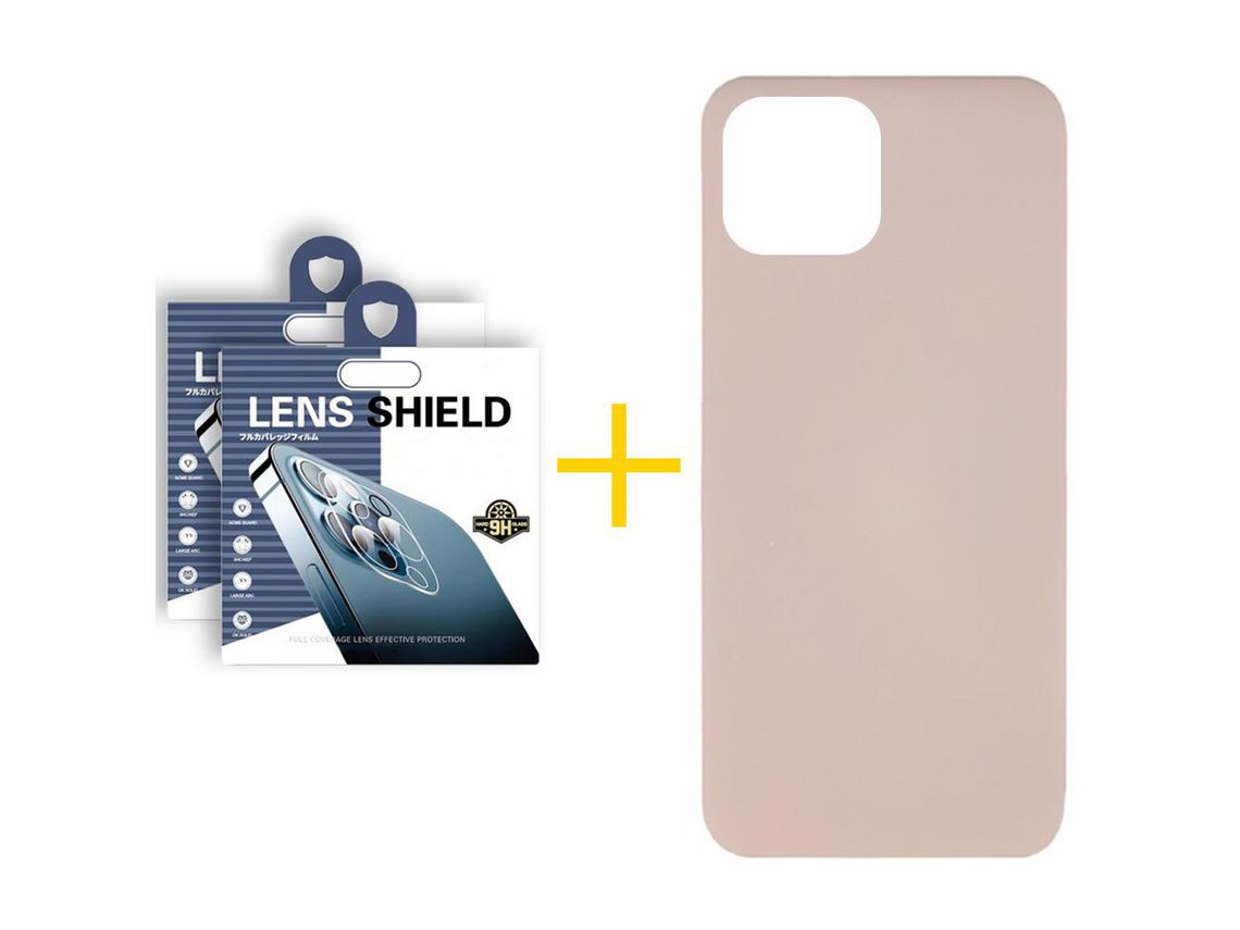 Pack 2 X Película de Cámara trasera + Funda GANDY por Apple iPhone 15 Pro Max Silicona Líquida Rosa