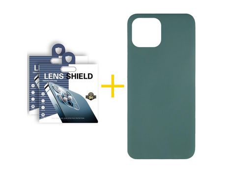 Pack 2 X Película de Cámara trasera + Funda SKYHE por Apple iPhone 15 Pro Silicona Líquida Verde