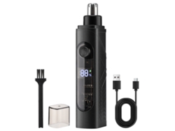 Mini Recortadora Eléctrica De Vello Nasal (negra), Recargable, Para Uso En Seco Y Húmedo.