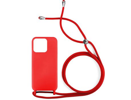 Funda skyhe por Apple iPhone 14 Pro Max Gel con Cordón Rojo