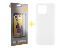 Juego 1 X Película de Vidrio Templado Full + Funda Accetel por Apple iPhone 14 Pro Max Silicona Liso Incoloro Clear