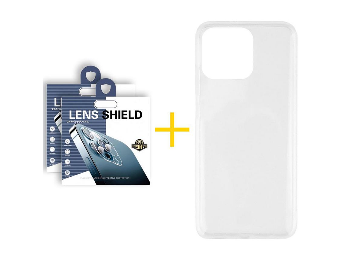 Juego 2 X Película de Cámara trasera + Funda skyhe por Apple iPhone 14 Pro Silicona Líquida Incoloro Clear