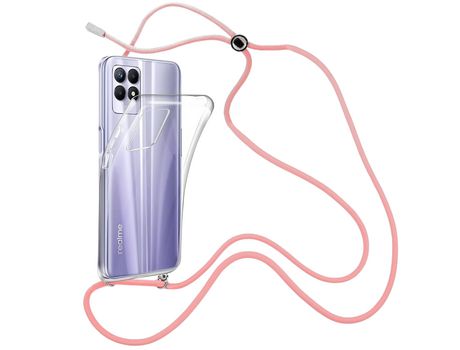 Funda cristal con Cordón rosa para Realme Narzo 50