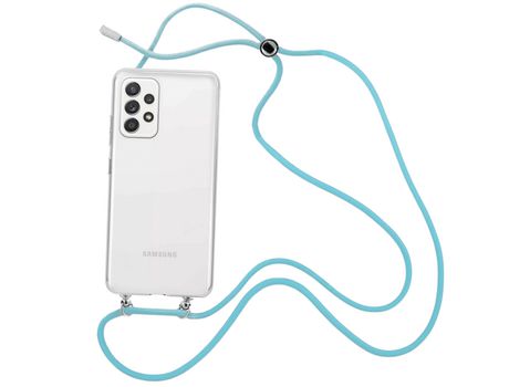 Funda cristal con Cordón azul para Samsung Galaxy A32 5G