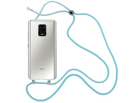 Funda cristal con Cordón azul para Xiaomi Redmi Note 9 Pro Max