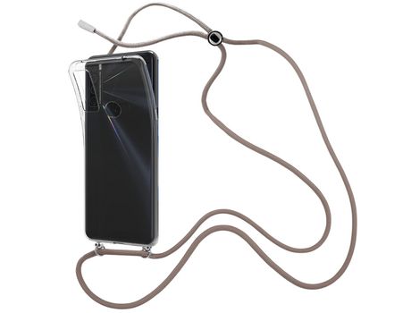 Funda cristal con Cordón Marrón para TCL 20 SE