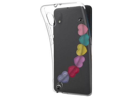 Funda cristal con Soporte Corazones para Alcatel 1B 2021