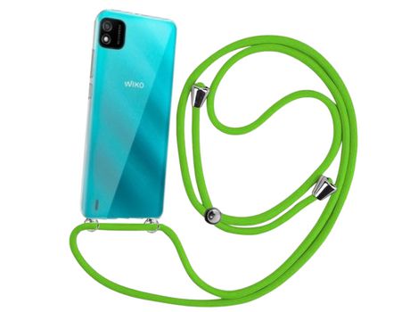 Funda cristal con Cordón verde para Wiko Y62