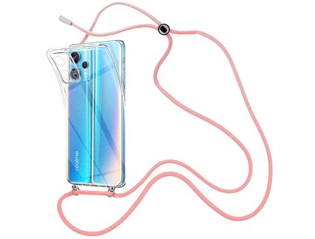 Funda cristal con Cordón rosa para Realme 9 5G