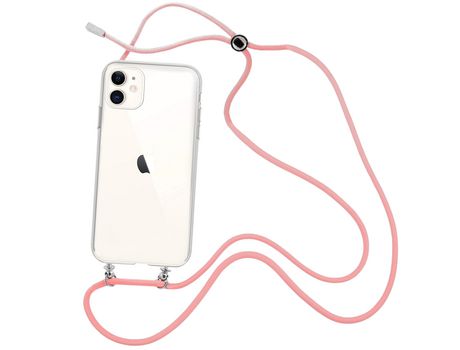 Funda cristal con Cordón rosa para iPhone 12 Mini