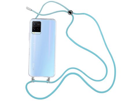 Funda cristal con Cordón azul para Vivo Y33s