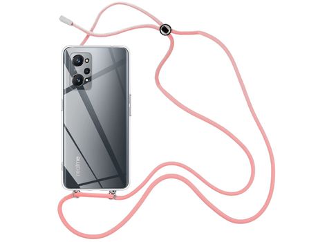 Funda cristal con Cordón rosa para Realme GT 2