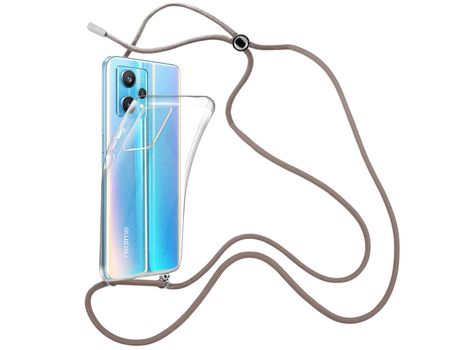Funda cristal con Cordón marrón para Realme 9 Pro Plus