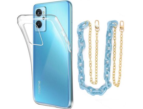 Funda cristal con Cordón Cadena azul para Oppo A96
