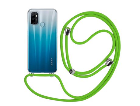 Funda cristal con Cordón verde para Oppo A53s