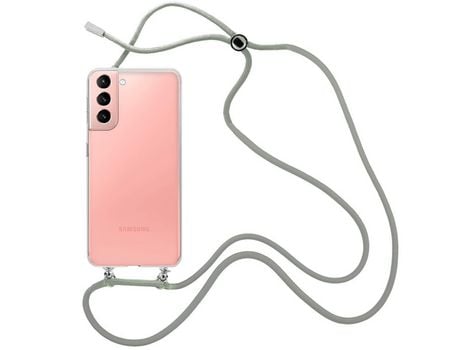 Funda cristal con Cordón Gris para Samsung Galaxy S21 FE