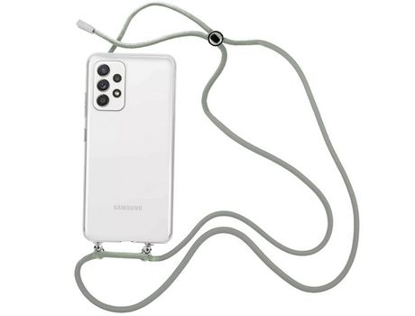 Funda cristal con Cordón Gris para Samsung Galaxy A52 4G
