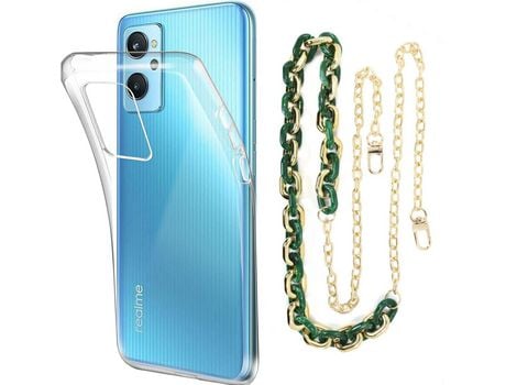 Funda cristal con Cordón Cadena verde para Oppo A76