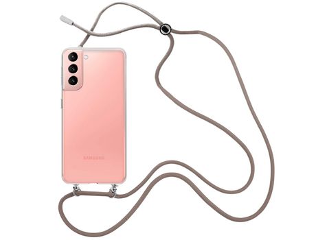 Funda cristal con Cordón Marrón para Samsung Galaxy S21 Plus
